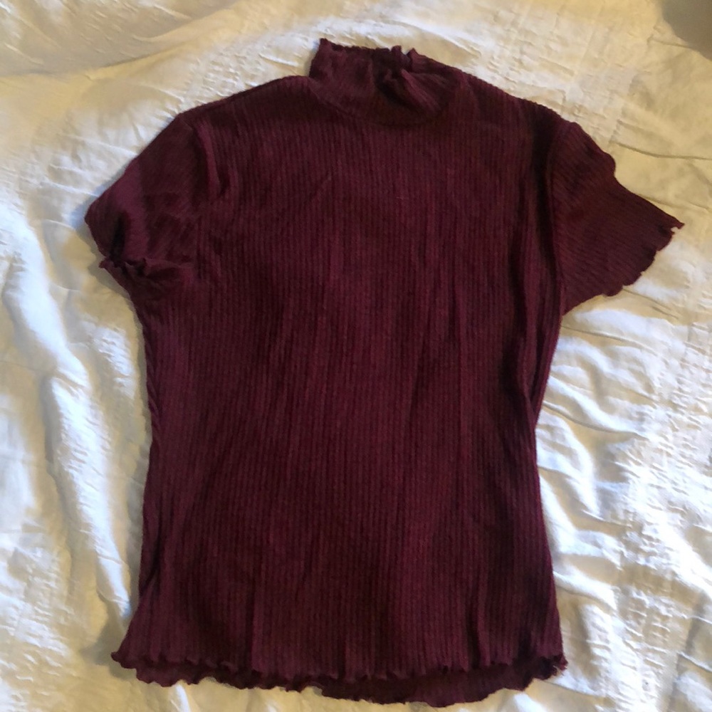 Turtle neck, ribbed t shirt!